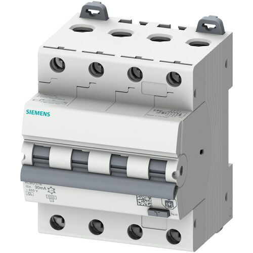 Disjoncteur RCBO 4P Siemens 16A 30mA Type A 6kA - 5SU13466FP16