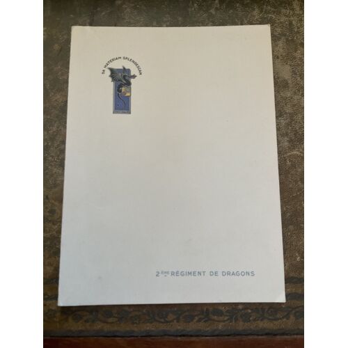 Carte De Voeux Des Officiers Du 2e Régiment De Dragons -