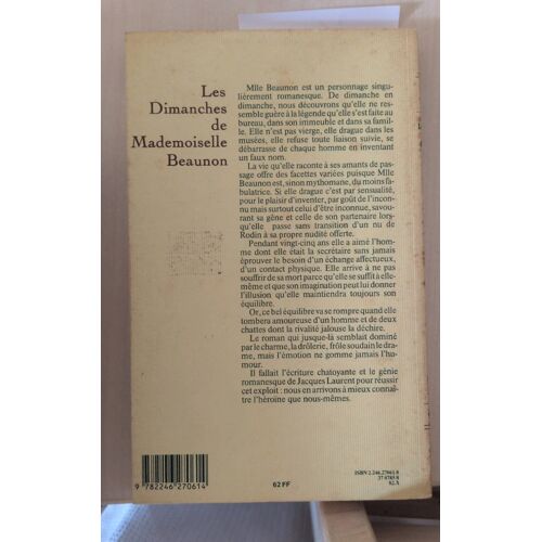 Les Dimanches De Mademoiselle Beaunon, Roman De Jacques Laurent Édition Grasset