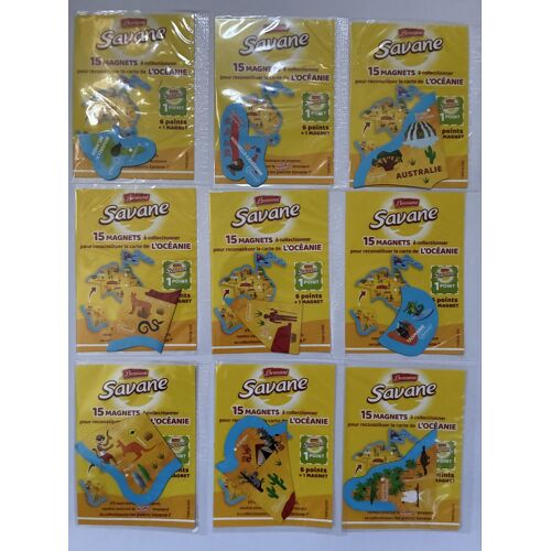 Lot De 9 Magnets Savane Océanie. 