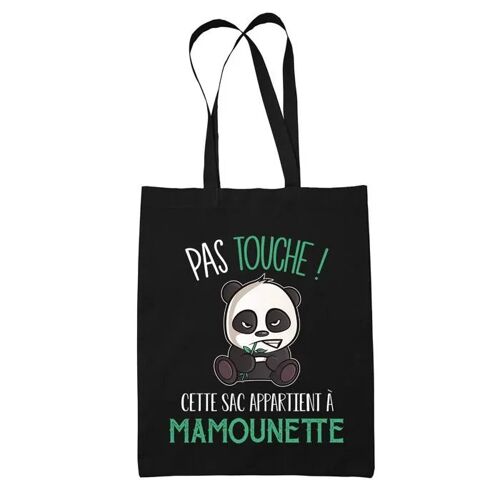 Planetee Tote bag Mamounette Pas touche - Idée Cadeau Sac cabas Bandoulière, Sac de Plage, Sac à Main Femme - Imprimé en France
