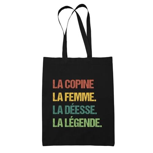 Tote bag La copine Déesse Légende Vintage | Idée Cadeau Sac cabas Bandoulière, Sac de Plage, Sac à Main Femme | Imprimé en France