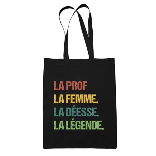 Tote bag La prof Déesse Légende Vintage | Idée Cadeau Sac cabas Bandoulière, Sac de Plage, Sac à Main Femme | Imprimé en France