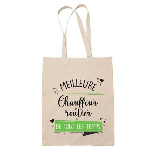 Tote bag Chauffeur Routier meilleure femme de tous les temps | Sac coton cabas Idée Cadeau Humour Collègue famille Anniversaire Noël