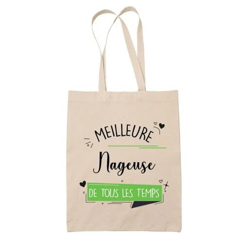 Tote bag Nageuse meilleure femme de tous les temps | Sac coton cabas Idée Cadeau Humour Collègue famille Anniversaire Noël