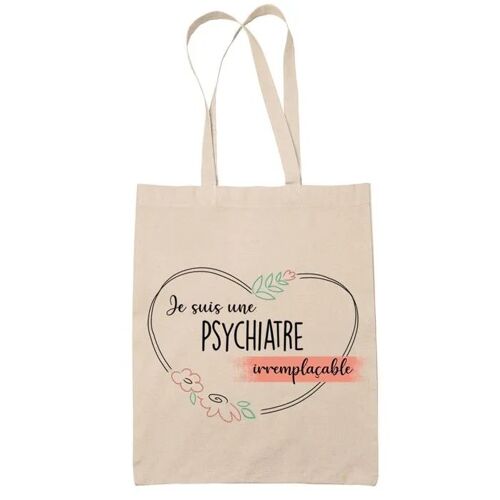 Tote bag Psychiatre femme Irremplaçable | Idée Cadeau Sac cabas Bandoulière, Sac de Plage, Sac à Main Femme | Imprimé en France