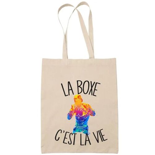 Tote bag boxe c'est la vie | Idée Cadeau Sac cabas Bandoulière, Sac de Plage | Imprimé en France