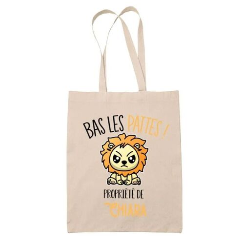 Tote bag Chiara Bas les pattes Lion | Sac en toile coton Original Cadeau Anniversaire Noël Humour fête des mères