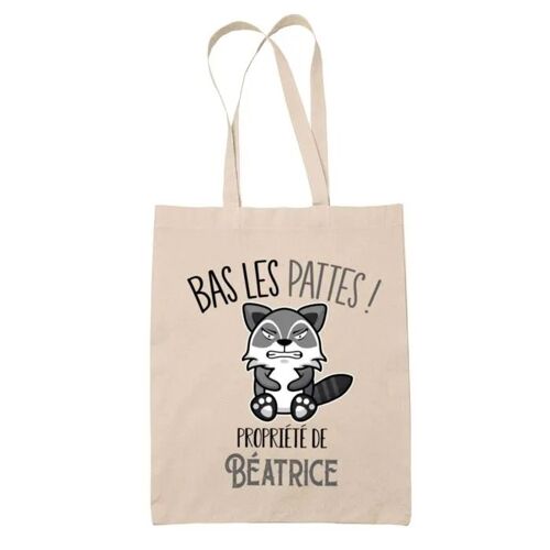 Tote bag Béatrice Bas les pattes Raton laveur | Sac en toile coton Original Cadeau Anniversaire Noël Humour fête des mères