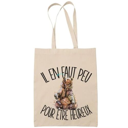 Tote bag baloo peut pour être heureux c'est la vie | Idée Cadeau Sac cabas Bandoulière, Sac de Plage | Imprimé en France
