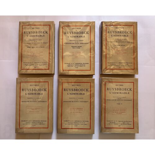 Livres Anciens : Oeuvres De Ruysbroeck L'Admirable, Complet, 6 Volumes, Vromant Et Cie, Trad. Du Flamand Par Les Bénédictins De Saint-Paul--D'Oosterhout, (1928-1938), 12 Traités + 1 Vie De Ruysbroeck