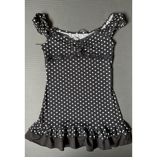 Robe D'Été Noire À Pois Blancs Romwe M