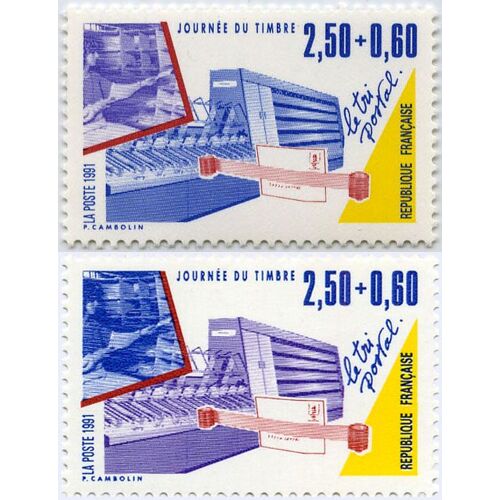 France 1991, Très Belle Paire Neuve** Luxe Yvert 2688 & 2689 Journée Du Timbre - Le Tri Postal.