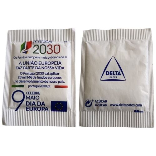 Portugal Sachet Sucre Sugar Delta 9 Mai Journée De L'Europe Rp830