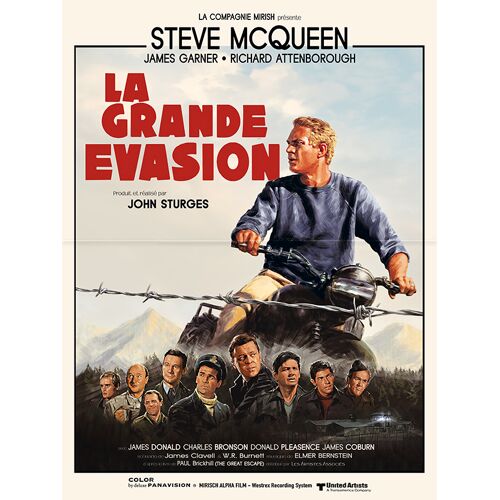 La Grande Évasion (The Great Escape) - Affiche De Cinéma Pliée - Format 40x54 Cm - De John Sturges Avec Steve Mcqueen, James Garner, Richard Attenborough, Charles Bronson - Ressortie
