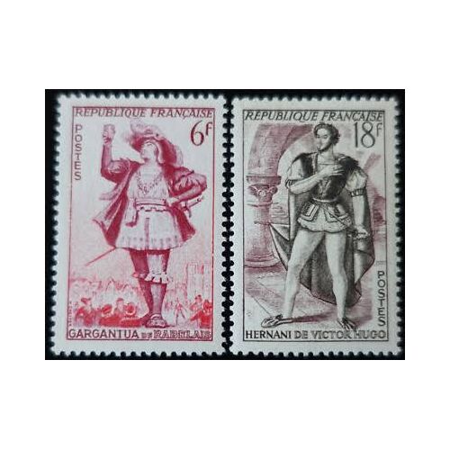 Théâtre : Gargantua Et Hernani La Paire Année 1953 N° 943 944 Yvert Et Tellier Luxe