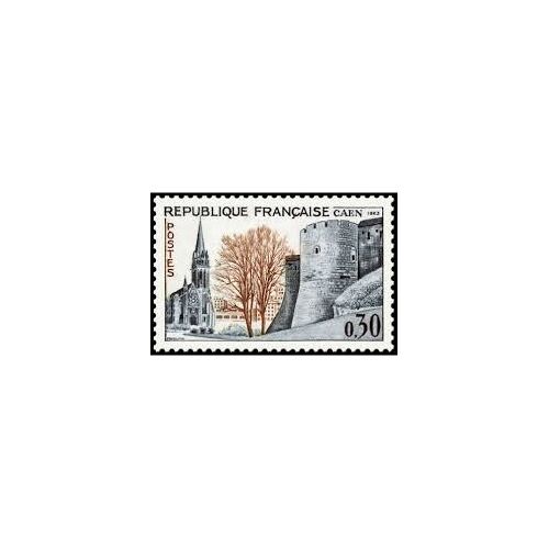 36ème Congrès De La Fédération Des Sociétés Philatéliques Françaises À Caen : Eglise Saint-Pierre Et Donjon Du Château Année 1963 N° 1389 Yvert Et Tellier Luxe