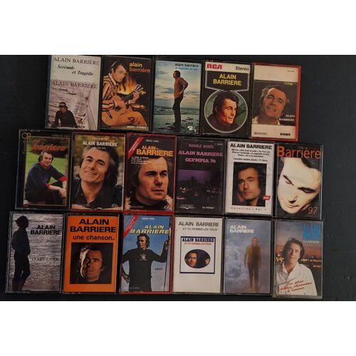 Alain Barrière Lot De 17 Cassettes Audio Tape