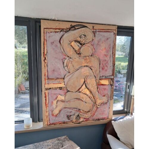 Toile « Des Pieds Et Des Mains », Signée Anne-Marie Guerchet Jeannin