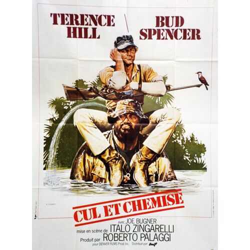 Cul Et Chemise (Io Sto Con Gli Ippopotami) - Véritable Affiche De Cinéma Pliée - Format 120x160 Cm - De Italo Zingarelli Avec Terence Hill, Bud Spencer, Joe Bugner - 1979