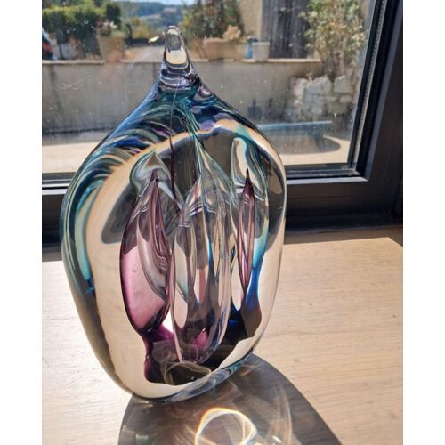 Sculpture en verre soufflé - verrier suédois Ahus 1992