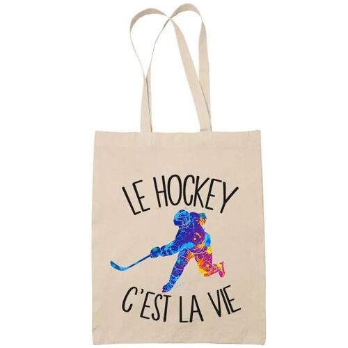 Tote bag hockey c'est la vie | Idée Cadeau Sac cabas Bandoulière, Sac de Plage | Imprimé en France
