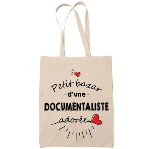 Tote bag Documentaliste adorée femme | Idée Cadeau Sac cabas Bandoulière, Sac de Plage | Imprimé en France
