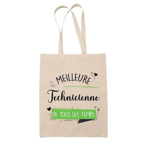 Tote bag Technicienne meilleure femme de tous les temps | Sac coton cabas Idée Cadeau Humour Collègue famille Anniversaire Noël