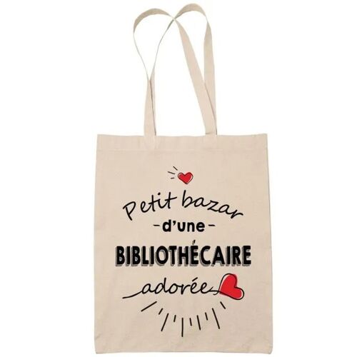 Tote bag Bibliothécaire adorée femme | Idée Cadeau Sac cabas Bandoulière, Sac de Plage | Imprimé en France