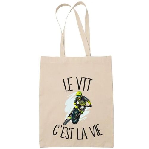 Tote bag vtt c'est la vie | Idée Cadeau Sac cabas Bandoulière, Sac de Plage | Imprimé en France
