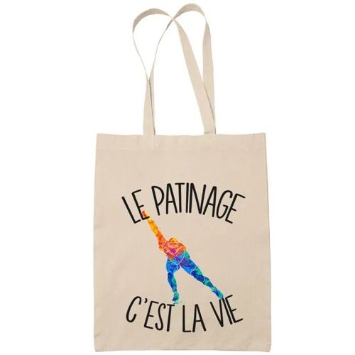 Tote bag patinage c'est la vie | Idée Cadeau Sac cabas Bandoulière, Sac de Plage | Imprimé en France
