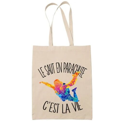 Tote bag saut en parachute c'est la vie | Idée Cadeau Sac cabas Bandoulière, Sac de Plage | Imprimé en France
