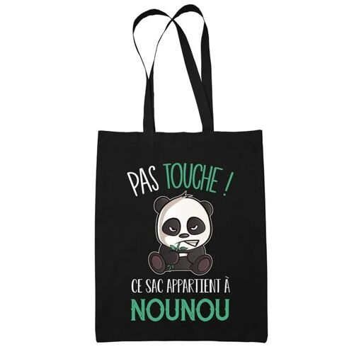 Tote bag Nounou Pas touche | Idée Cadeau Sac cabas Bandoulière, Sac de Plage, Sac à Main Femme | Imprimé en France