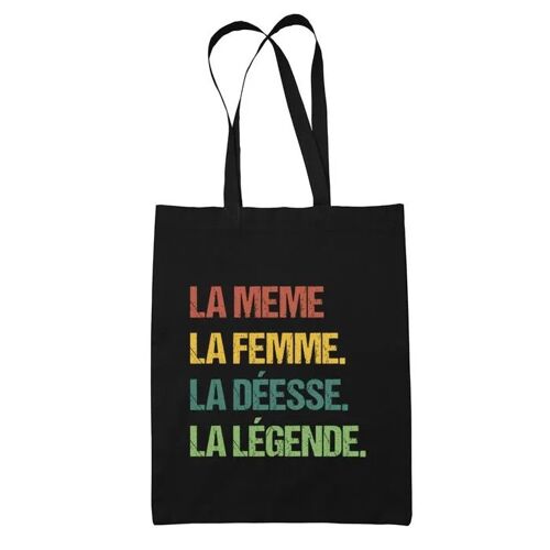 Planetee Tote bag La même Déesse Légende Vintage Noir - Idée Cadeau Sac cabas Bandoulière, Sac de Plage, Sac à Main Femme - Imprimé