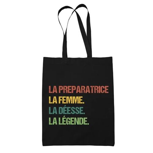 Planetee Tote bag La préparatrice Déesse Légende Vintage Noir - Idée Cadeau Sac cabas Bandoulière, Sac de Plage, Sac à Main Femme