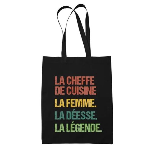 Tote bag La cheffe de cuisine Déesse Légende Vintage | Idée Cadeau Sac cabas Bandoulière, Sac de Plage, Sac à Main Femme | Imprimé