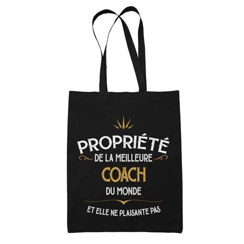 Tote bag Coach Propriété de la meilleure | Sac coton cabas Idée Cadeau Femme Humour Collègue famille Anniversaire Noël