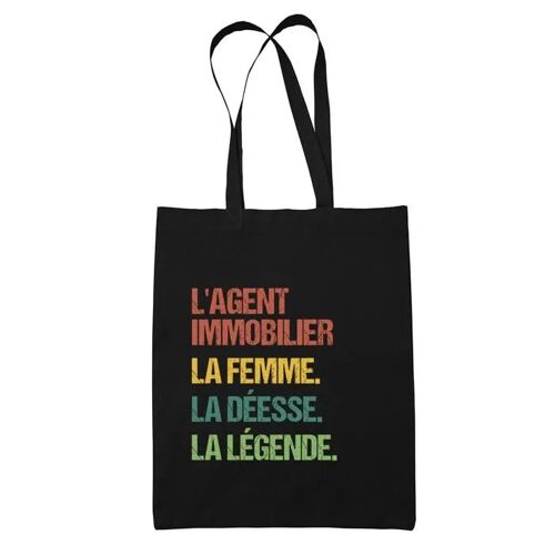 Tote bag L'agent immobilier Déesse Légende Vintage | Idée Cadeau Sac cabas Bandoulière, Sac de Plage, Sac à Main Femme | Imprimé en