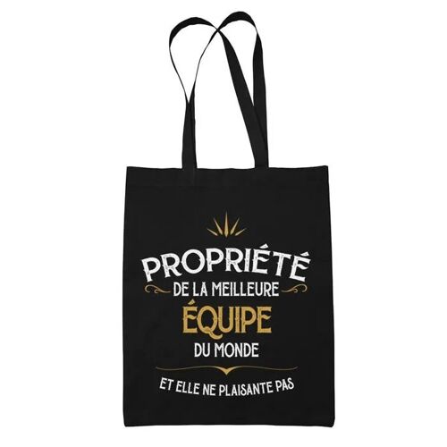 Tote bag Équipe Propriété de la meilleure | Sac coton cabas Idée Cadeau Femme Humour Collègue famille Anniversaire Noël
