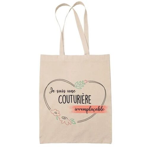 Tote bag Couturière femme Irremplaçable | Idée Cadeau Sac cabas Bandoulière, Sac de Plage, Sac à Main Femme | Imprimé en France