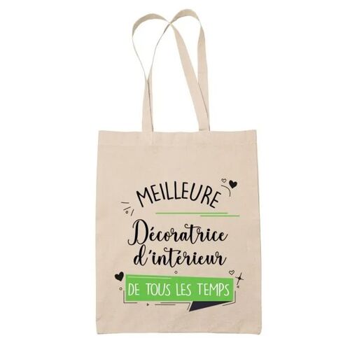 Tote bag Décoratrice d'intérieur meilleure femme de tous les temps | Sac coton cabas Idée Cadeau Humour Collègue famille