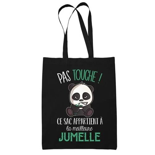Tote bag Jumelle Pas touche | Idée Cadeau Sac cabas Bandoulière, Sac de Plage, Sac à Main Femme | Imprimé en France