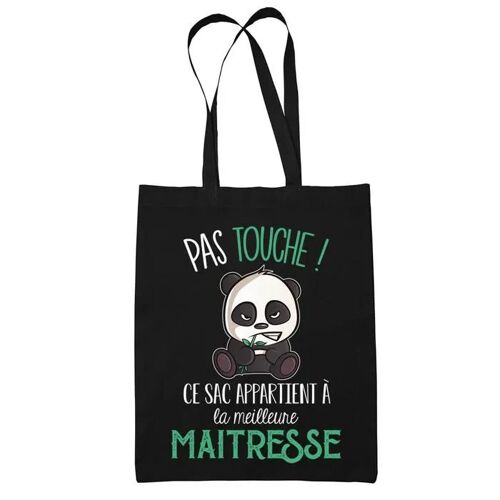 Tote bag Maitresse Pas touche | Idée Cadeau Sac cabas Bandoulière, Sac de Plage, Sac à Main Femme | Imprimé en France