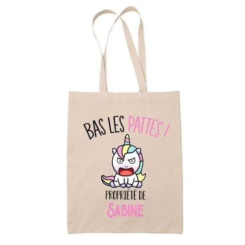 Tote bag Sabine Bas les pattes Licorne | Sac en toile coton Original Cadeau Anniversaire Noël Humour fête des mères