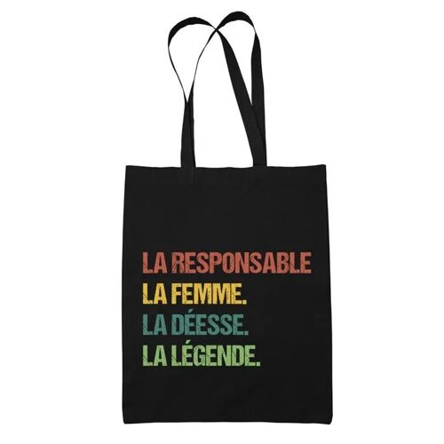 Tote bag La responsable Déesse Légende Vintage | Idée Cadeau Sac cabas Bandoulière, Sac de Plage, Sac à Main Femme | Imprimé en