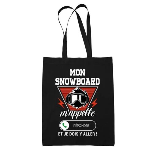 Tote bag Snowboard m'appelle | Idée Cadeau Sac cabas Bandoulière, Sac de Plage, Sac à Main Femme | Imprimé en France