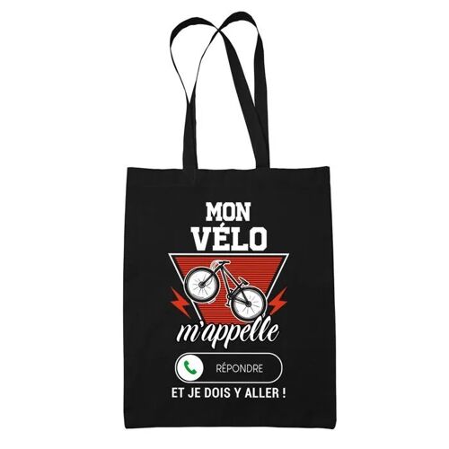 Tote bag Vélo m'appelle | Idée Cadeau Sac cabas Bandoulière, Sac de Plage, Sac à Main Femme | Imprimé en France