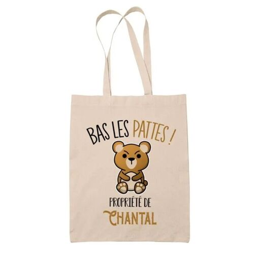 Tote bag Chantal Bas les pattes Ours | Sac en toile coton Original Cadeau Anniversaire Noël Humour fête des mères