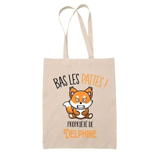 Tote bag Delphine Bas les pattes Renard | Sac en toile coton Original Cadeau Anniversaire Noël Humour fête des mères