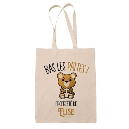 Tote bag Elise Bas les pattes Ours | Sac en toile coton Original Cadeau Anniversaire Noël Humour fête des mères